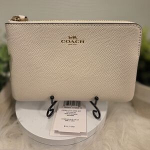 Coach Cream Leather Wristlet NWT